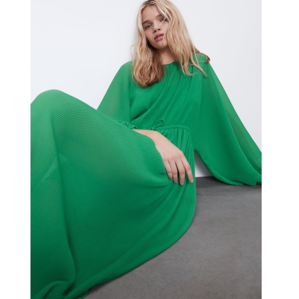 ZARA PLEATED DRESS - Picture 12 of 16